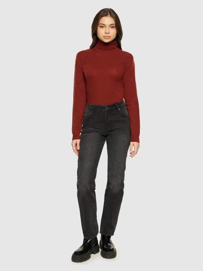 KnowledgeCotton Apparel Knits Lambswool Roll Neck Fired Brick 8211 Women KnowledgeCotton Apparel Knits Lambswool Roll Neck Fired Brick 8211 Women