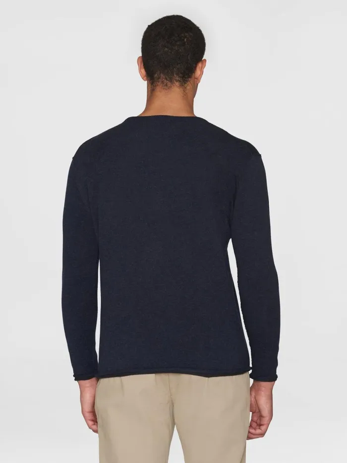KnowledgeCotton Apparel Knits Regular Double Layer Cotton Mix Rolledge Crew Neck Knit Gots 8211 Men KnowledgeCotton Apparel Knits Regular Double Layer Cotton Mix Rolledge Crew Neck Knit Gots 8211 Men