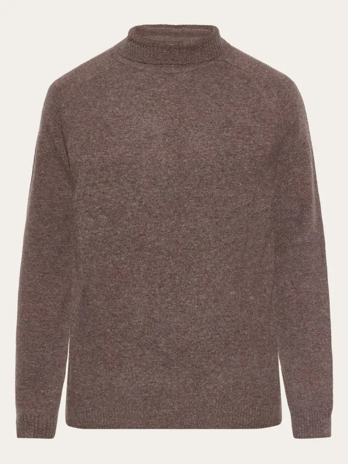 KnowledgeCotton Apparel Knits Roll Neck Knit Demitasse brown 8211 Men