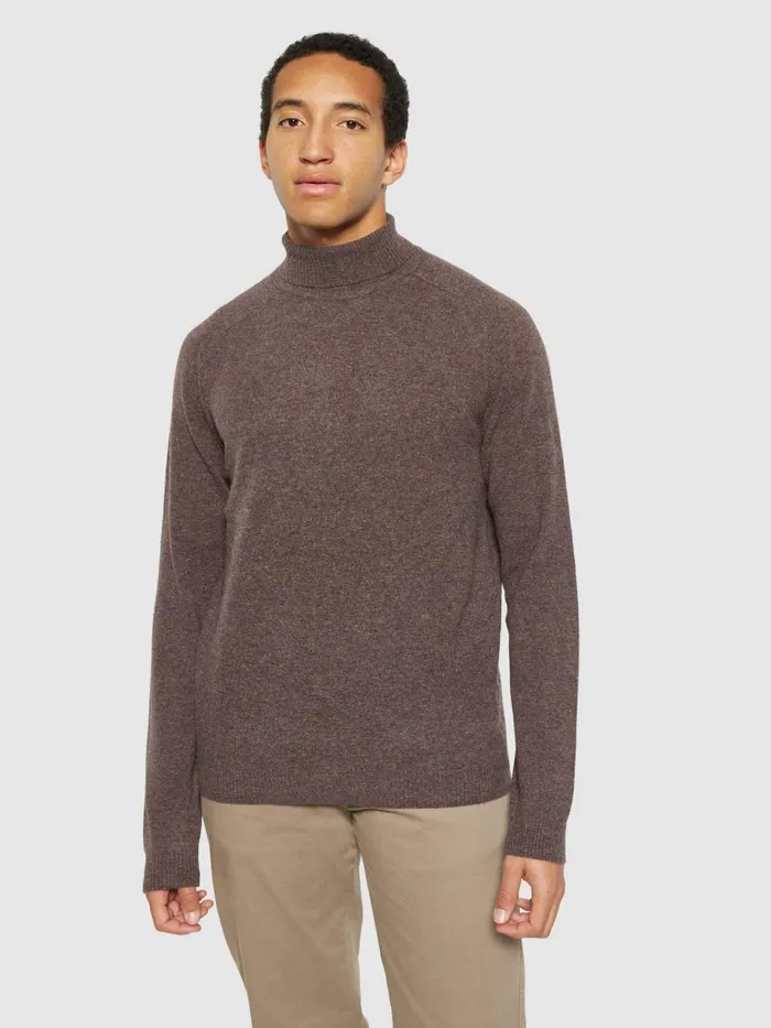 KnowledgeCotton Apparel Knits Roll Neck Knit Demitasse brown 8211 Men KnowledgeCotton Apparel Knits Roll Neck Knit Demitasse brown 8211 Men