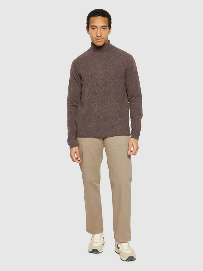 KnowledgeCotton Apparel Knits Roll Neck Knit Demitasse brown 8211 Men KnowledgeCotton Apparel Knits Roll Neck Knit Demitasse brown 8211 Men