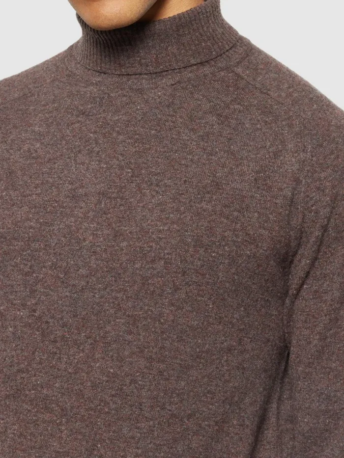 KnowledgeCotton Apparel Knits Roll Neck Knit Demitasse brown 8211 Men KnowledgeCotton Apparel Knits Roll Neck Knit Demitasse brown 8211 Men