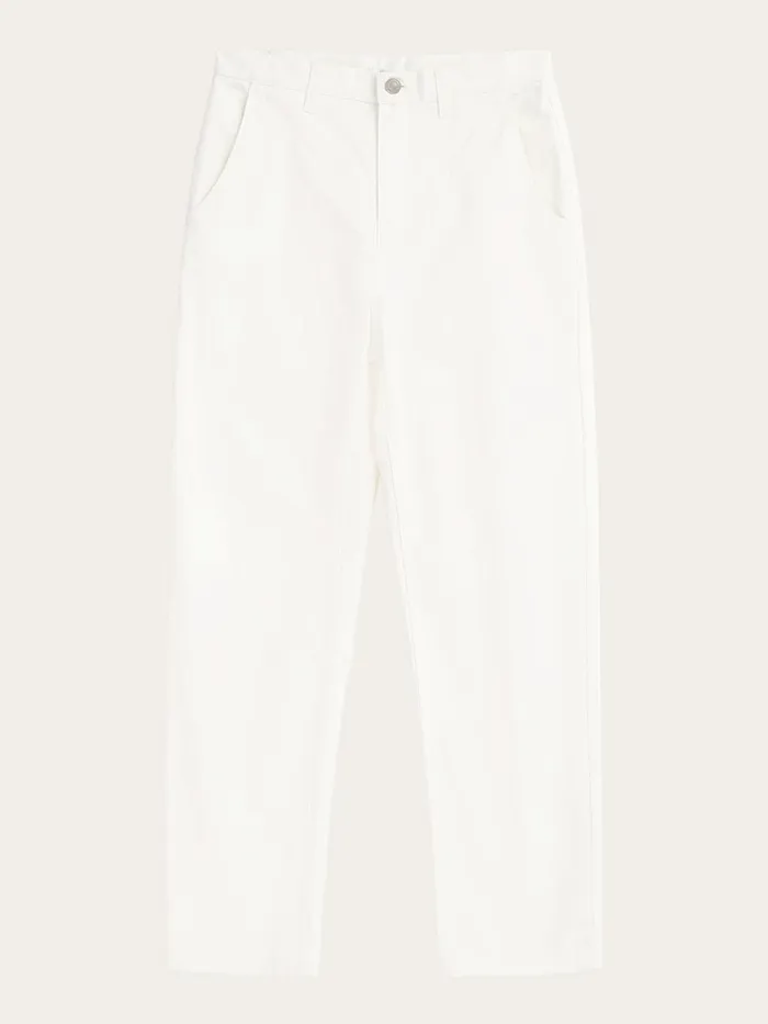 KnowledgeCotton Apparel Pants CALLA Tapered Canvas Pant Star White 8211 Women KnowledgeCotton Apparel Pants CALLA Tapered Canvas Pant Star White 8211 Women