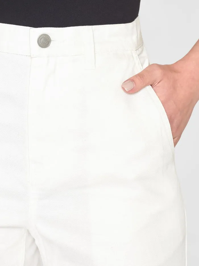 KnowledgeCotton Apparel Pants CALLA Tapered Canvas Pant Star White 8211 Women KnowledgeCotton Apparel Pants CALLA Tapered Canvas Pant Star White 8211 Women