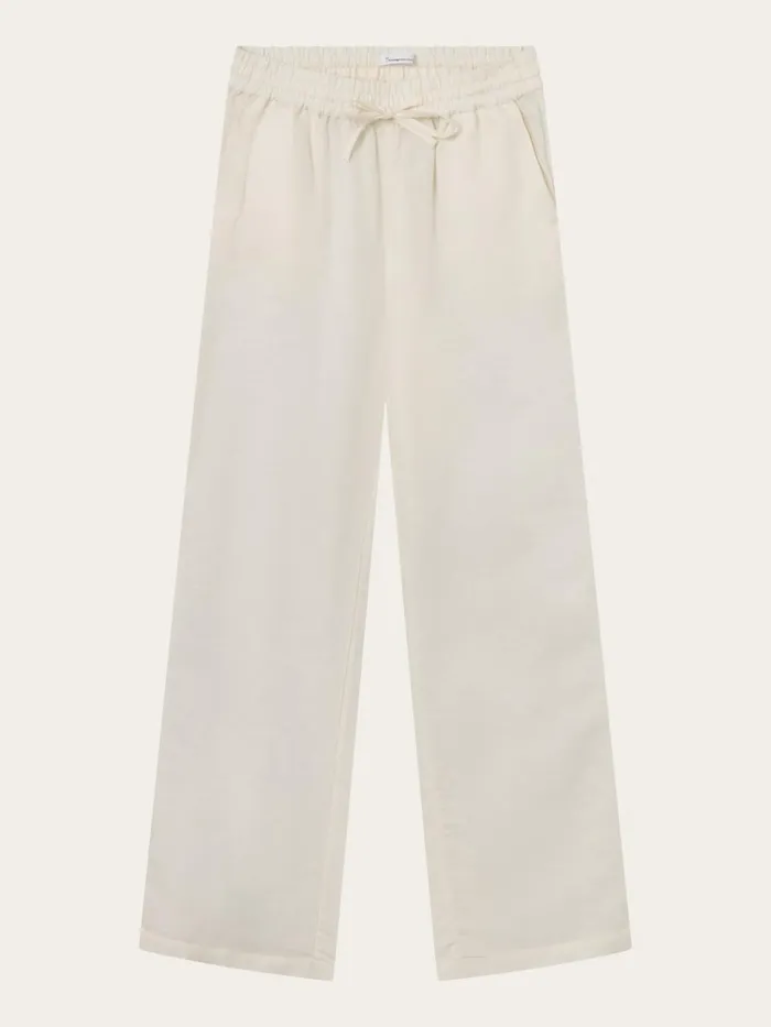 KnowledgeCotton Apparel Pants Linen Mix Elastic Waist Pants Buttercream 8211 Women KnowledgeCotton Apparel Pants Linen Mix Elastic Waist Pants Buttercream 8211 Women
