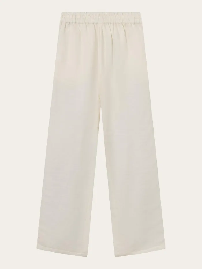 KnowledgeCotton Apparel Pants Linen Mix Elastic Waist Pants Buttercream 8211 Women