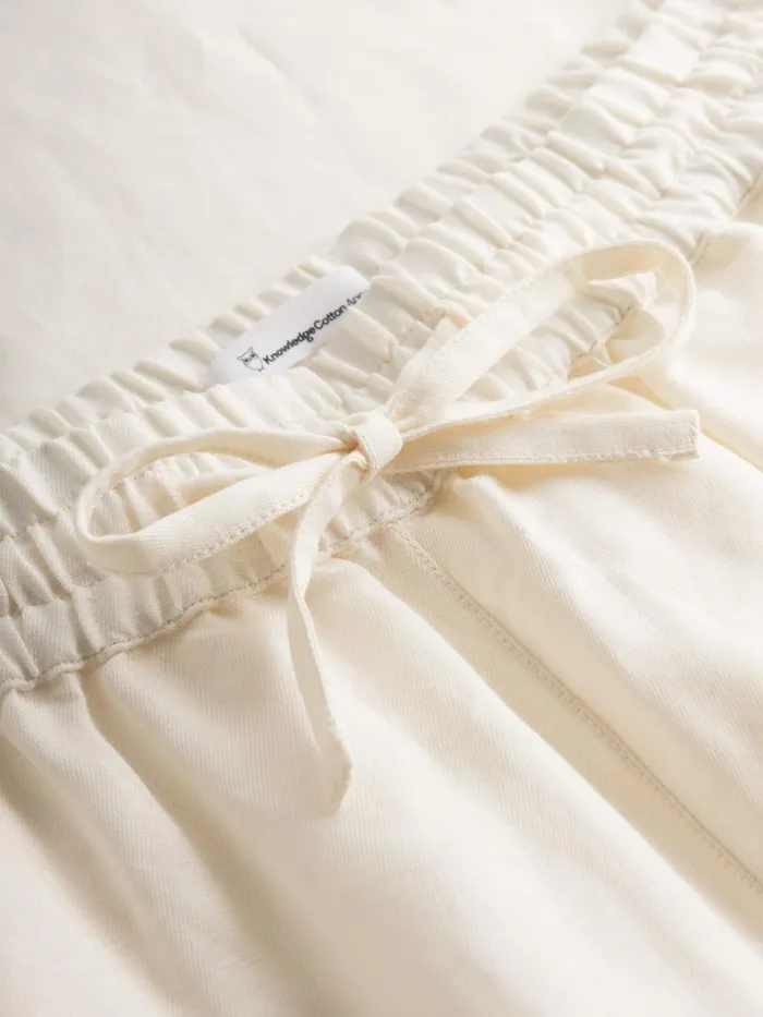 KnowledgeCotton Apparel Pants Linen Mix Elastic Waist Pants Buttercream 8211 Women