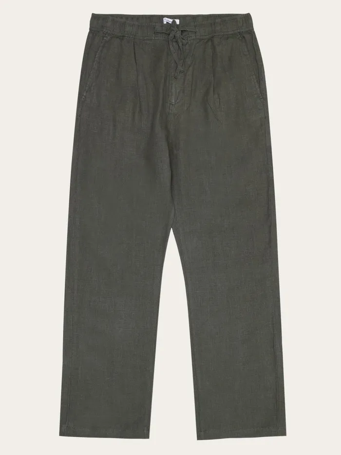 KnowledgeCotton Apparel Pants Loose Linen Pant Burned Olive 8211 Men