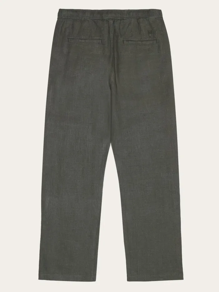 KnowledgeCotton Apparel Pants Loose Linen Pant Burned Olive 8211 Men