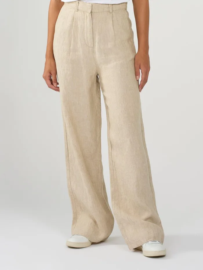 KnowledgeCotton Apparel Pants Loose Natural Linen Pants Light Feather Gray 8211 Women KnowledgeCotton Apparel Pants Loose Natural Linen Pants Light Feather Gray 8211 Women