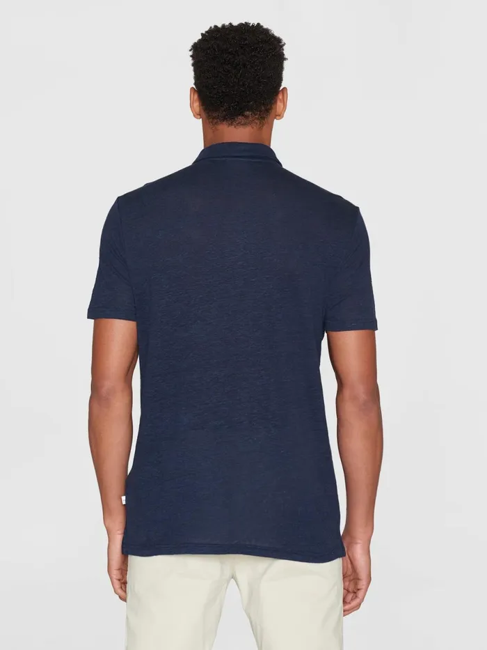 KnowledgeCotton Apparel Polo Shirts Linen Polo Total Eclipse 8211 Men KnowledgeCotton Apparel Polo Shirts Linen Polo Total Eclipse 8211 Men