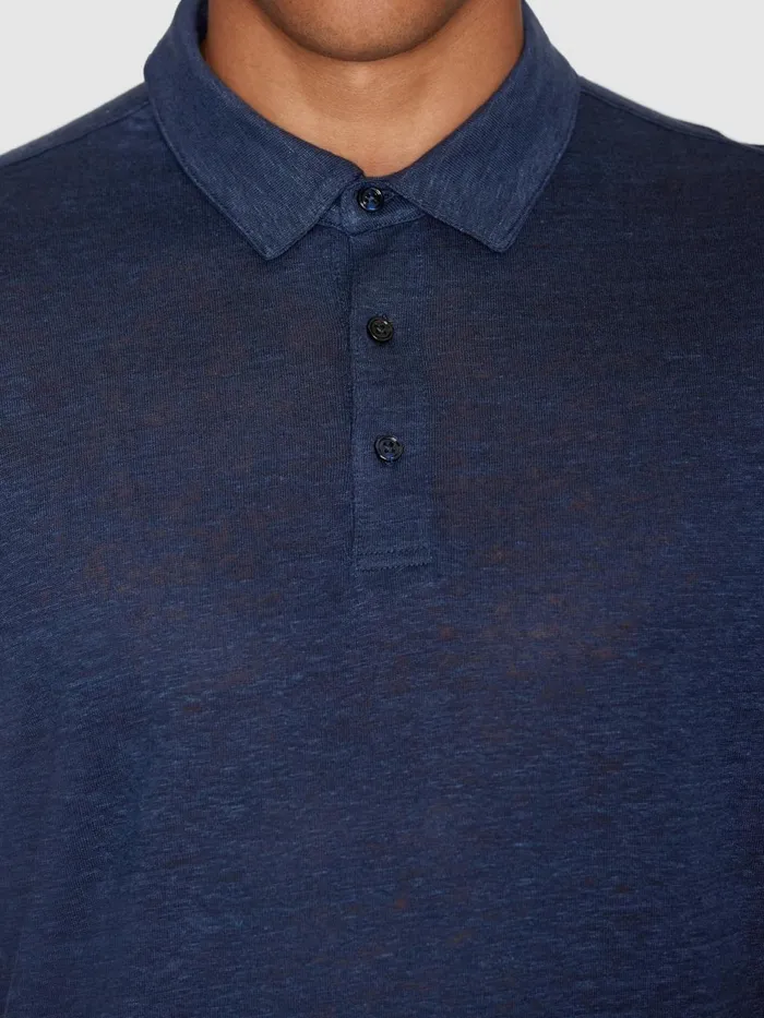 KnowledgeCotton Apparel Polo Shirts Linen Polo Total Eclipse 8211 Men KnowledgeCotton Apparel Polo Shirts Linen Polo Total Eclipse 8211 Men