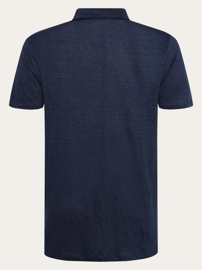 KnowledgeCotton Apparel Polo Shirts Linen Polo Total Eclipse 8211 Men KnowledgeCotton Apparel Polo Shirts Linen Polo Total Eclipse 8211 Men