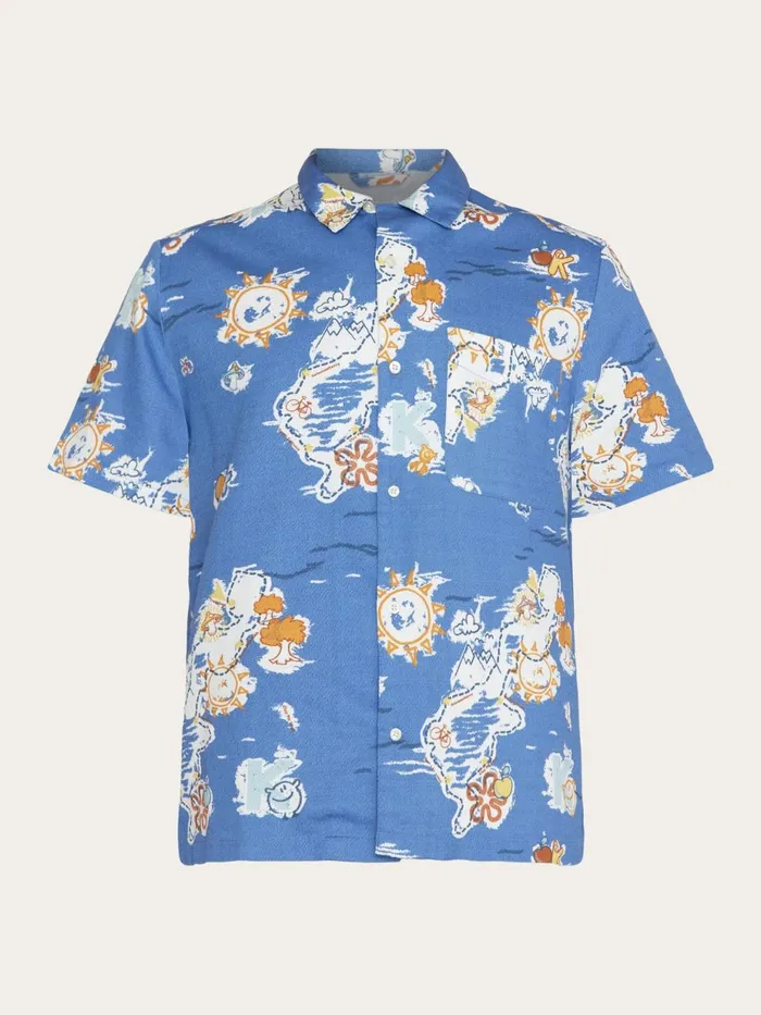 KnowledgeCotton Apparel Shirts Box Short Sleeve AOP Shirt Gotsvegan 8211 Men