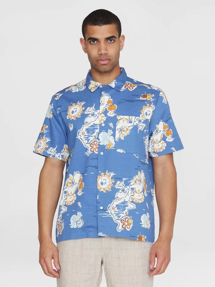 KnowledgeCotton Apparel Shirts Box Short Sleeve AOP Shirt Gotsvegan 8211 Men KnowledgeCotton Apparel Shirts Box Short Sleeve AOP Shirt Gotsvegan 8211 Men