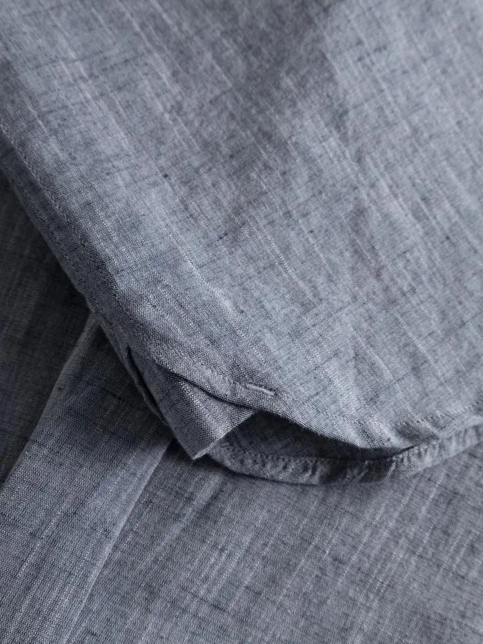 KnowledgeCotton Apparel Shirts Custom Fit Linen Shirt Total Eclipse 8211 Men