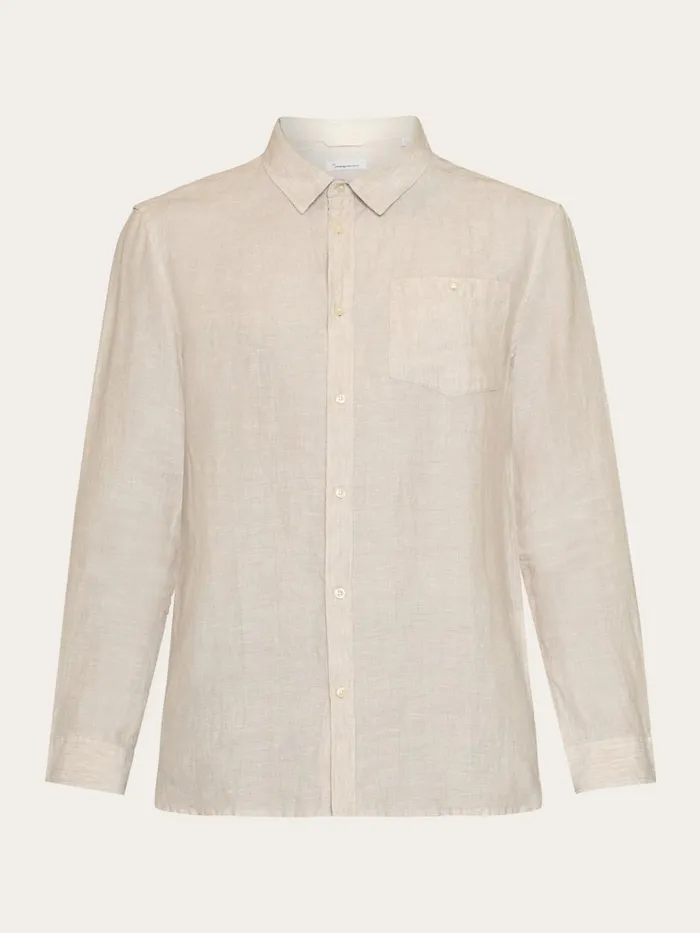 KnowledgeCotton Apparel Shirts Custom Fit Linen Shirt Yarndyed 8211 Men KnowledgeCotton Apparel Shirts Custom Fit Linen Shirt Yarndyed 8211 Men