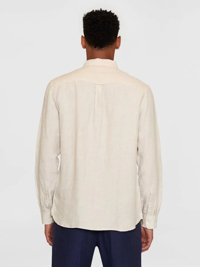 KnowledgeCotton Apparel Shirts Custom Fit Linen Shirt Yarndyed 8211 Men KnowledgeCotton Apparel Shirts Custom Fit Linen Shirt Yarndyed 8211 Men