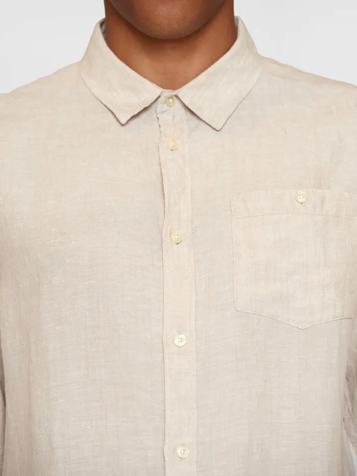 KnowledgeCotton Apparel Shirts Custom Fit Linen Shirt Yarndyed 8211 Men KnowledgeCotton Apparel Shirts Custom Fit Linen Shirt Yarndyed 8211 Men