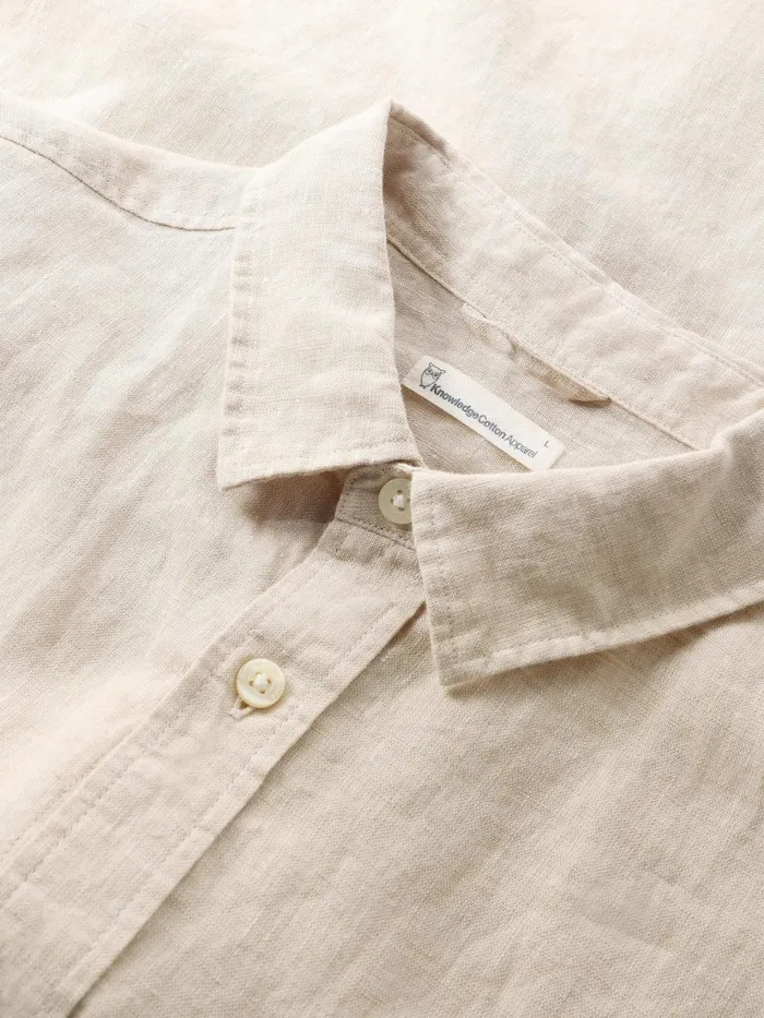 KnowledgeCotton Apparel Shirts Custom Fit Linen Shirt Yarndyed 8211 Men KnowledgeCotton Apparel Shirts Custom Fit Linen Shirt Yarndyed 8211 Men
