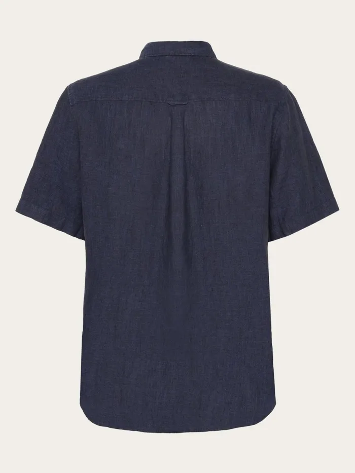 KnowledgeCotton Apparel Shirts Custom Fit Linen Short Sleeve Shirt Yarndyed 8211 Men KnowledgeCotton Apparel Shirts Custom Fit Linen Short Sleeve Shirt Yarndyed 8211 Men