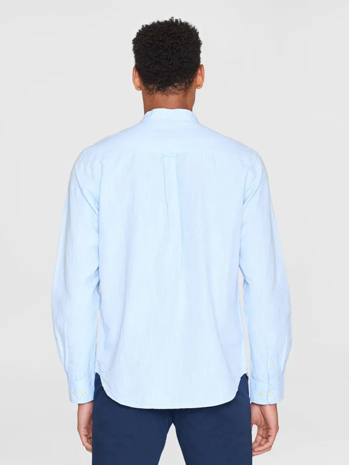 KnowledgeCotton Apparel Shirts Custom Fit Linen Stand Collar Shirt Skyway 8211 Men KnowledgeCotton Apparel Shirts Custom Fit Linen Stand Collar Shirt Skyway 8211 Men