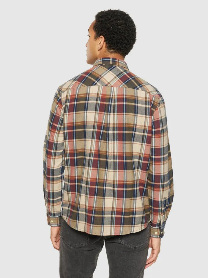 KnowledgeCotton Apparel Shirts Light Flannel Checkered Costum Fit Shirt Multi Check 8211 Men KnowledgeCotton Apparel Shirts Light Flannel Checkered Costum Fit Shirt Multi Check 8211 Men