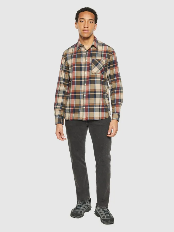 KnowledgeCotton Apparel Shirts Light Flannel Checkered Costum Fit Shirt Multi Check 8211 Men KnowledgeCotton Apparel Shirts Light Flannel Checkered Costum Fit Shirt Multi Check 8211 Men