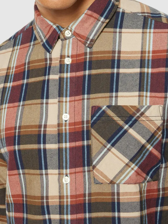 KnowledgeCotton Apparel Shirts Light Flannel Checkered Costum Fit Shirt Multi Check 8211 Men KnowledgeCotton Apparel Shirts Light Flannel Checkered Costum Fit Shirt Multi Check 8211 Men