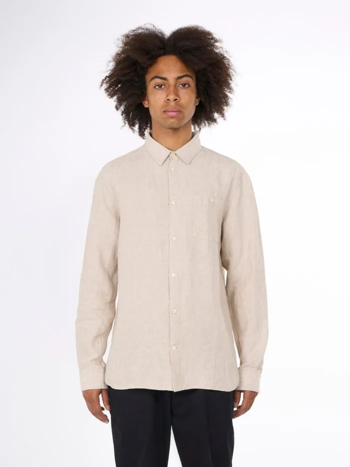 KnowledgeCotton Apparel Shirts Linen Custom Fit LS Shirt Light Feather Gray 8211 Men KnowledgeCotton Apparel Shirts Linen Custom Fit LS Shirt Light Feather Gray 8211 Men