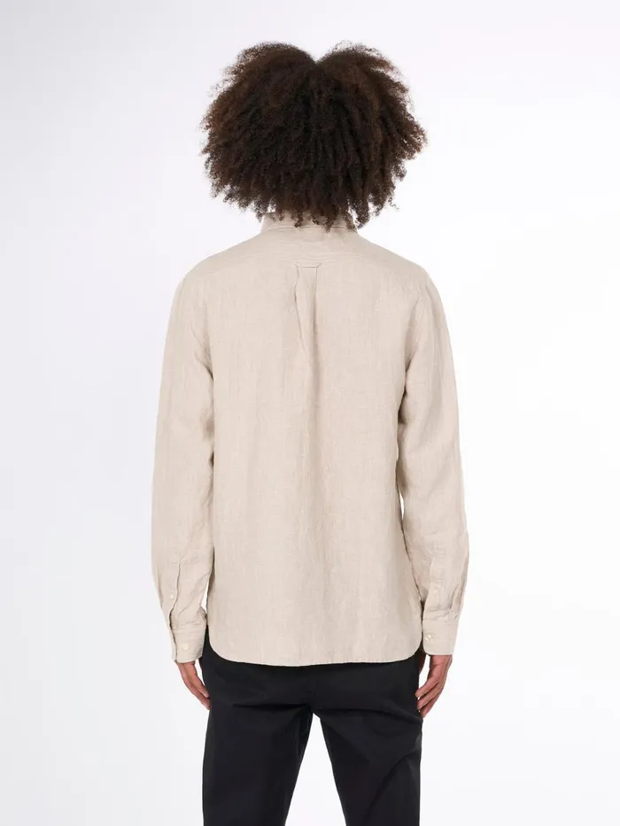 KnowledgeCotton Apparel Shirts Linen Custom Fit LS Shirt Light Feather Gray 8211 Men KnowledgeCotton Apparel Shirts Linen Custom Fit LS Shirt Light Feather Gray 8211 Men