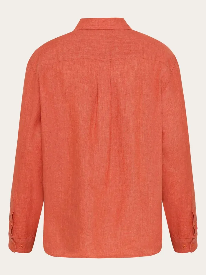 KnowledgeCotton Apparel Shirts Loose Linen Long Sleeved Shirt Gotsvegan 8211 Women KnowledgeCotton Apparel Shirts Loose Linen Long Sleeved Shirt Gotsvegan 8211 Women