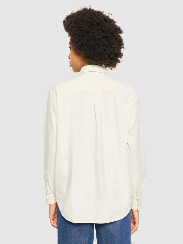 KnowledgeCotton Apparel Shirts Organic Cotton Flannel Shirt GOTS Greige 8211 Women