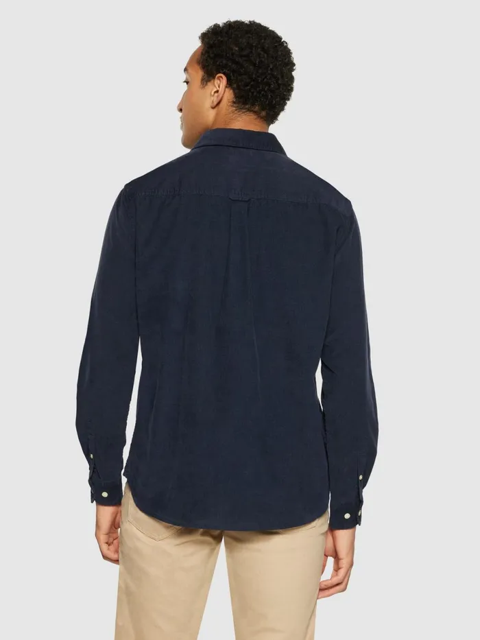 KnowledgeCotton Apparel Shirts Regular Fit Corduroy Shirt Total Eclipse 8211 Men