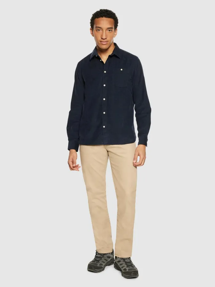 KnowledgeCotton Apparel Shirts Regular Fit Corduroy Shirt Total Eclipse 8211 Men