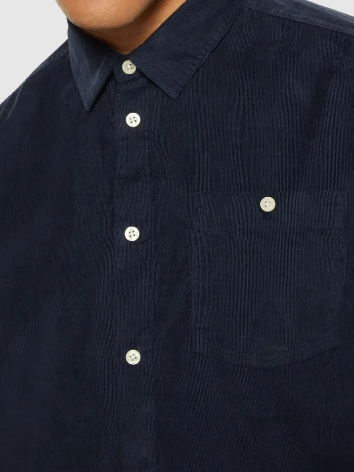 KnowledgeCotton Apparel Shirts Regular Fit Corduroy Shirt Total Eclipse 8211 Men