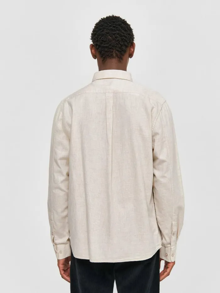 KnowledgeCotton Apparel Shirts Regular Fit Melang Flannel Shirt Greige 8211 Men KnowledgeCotton Apparel Shirts Regular Fit Melang Flannel Shirt Greige 8211 Men