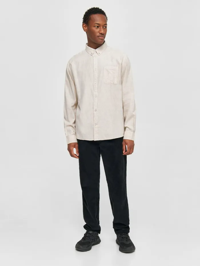 KnowledgeCotton Apparel Shirts Regular Fit Melang Flannel Shirt Greige 8211 Men KnowledgeCotton Apparel Shirts Regular Fit Melang Flannel Shirt Greige 8211 Men