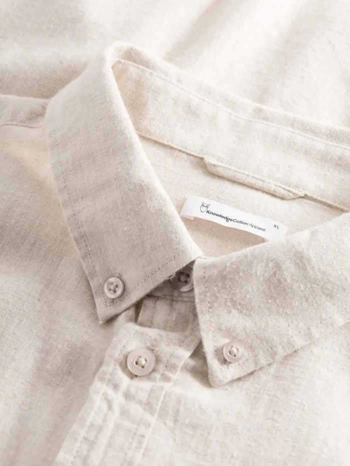 KnowledgeCotton Apparel Shirts Regular Fit Melang Flannel Shirt Greige 8211 Men KnowledgeCotton Apparel Shirts Regular Fit Melang Flannel Shirt Greige 8211 Men
