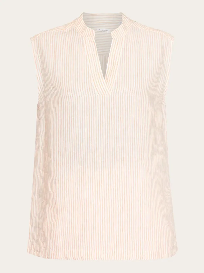KnowledgeCotton Apparel Shirts Sleeveless Linen Stripe Top Gotsvegan 8211 Women KnowledgeCotton Apparel Shirts Sleeveless Linen Stripe Top Gotsvegan 8211 Women