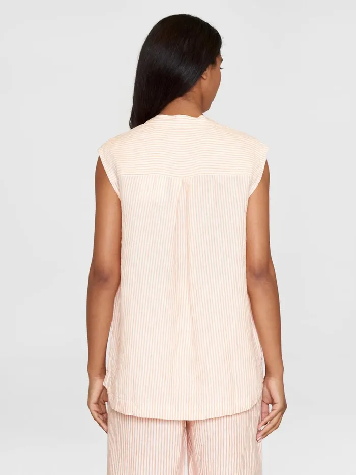 KnowledgeCotton Apparel Shirts Sleeveless Linen Stripe Top Gotsvegan 8211 Women KnowledgeCotton Apparel Shirts Sleeveless Linen Stripe Top Gotsvegan 8211 Women
