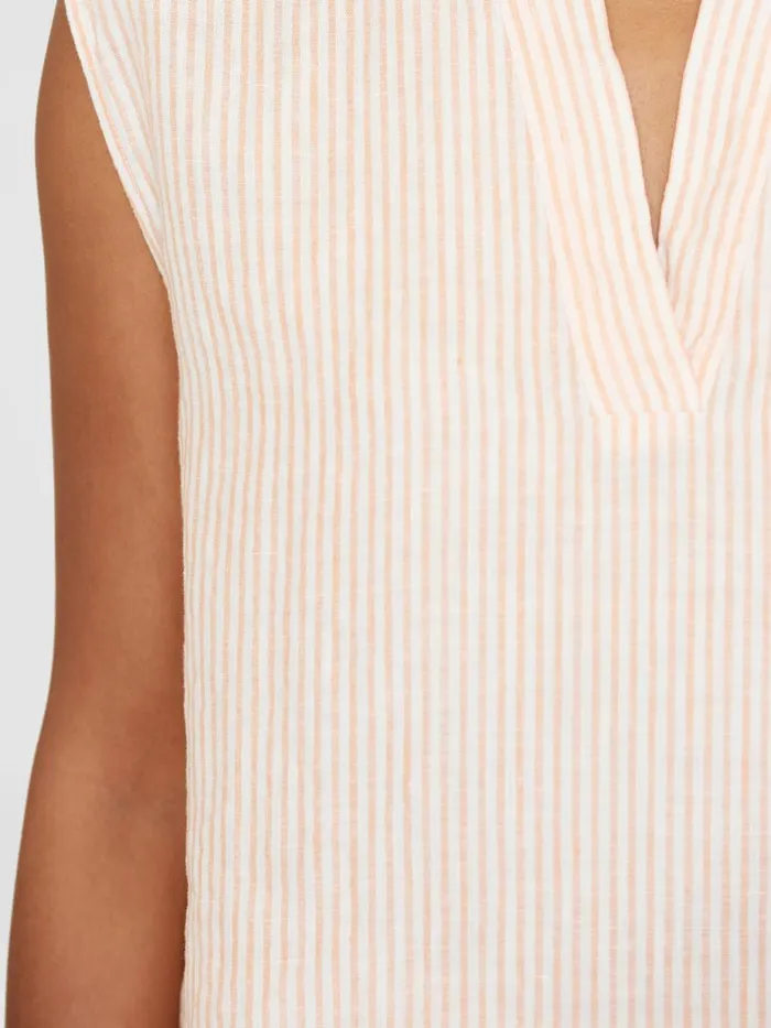 KnowledgeCotton Apparel Shirts Sleeveless Linen Stripe Top Gotsvegan 8211 Women KnowledgeCotton Apparel Shirts Sleeveless Linen Stripe Top Gotsvegan 8211 Women