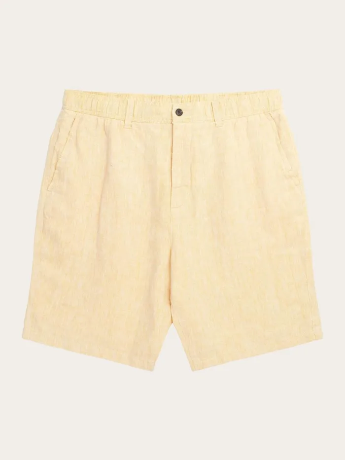 KnowledgeCotton Apparel Shorts FIG Loose Herringbone Linen Elastic Waist Shorts Gotsvegan 8211 Men