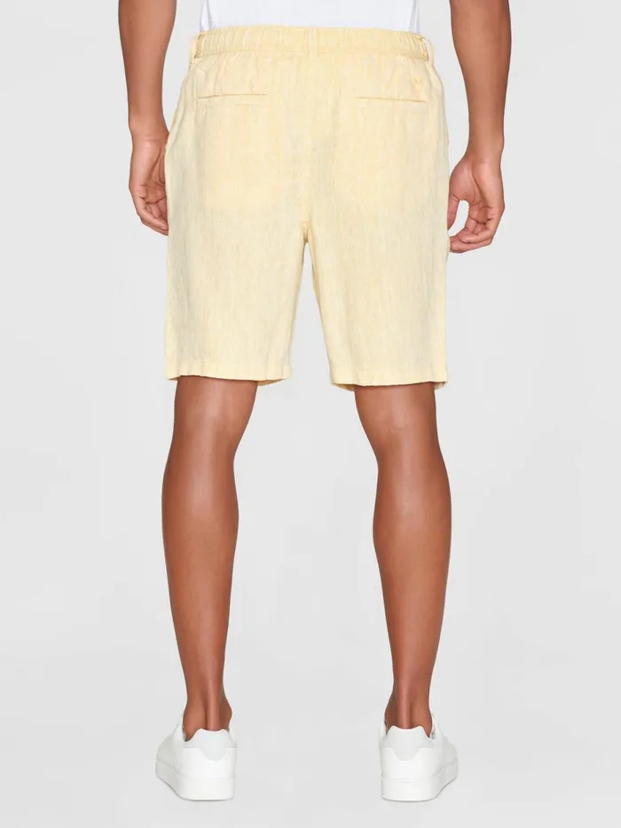 KnowledgeCotton Apparel Shorts FIG Loose Herringbone Linen Elastic Waist Shorts Gotsvegan 8211 Men