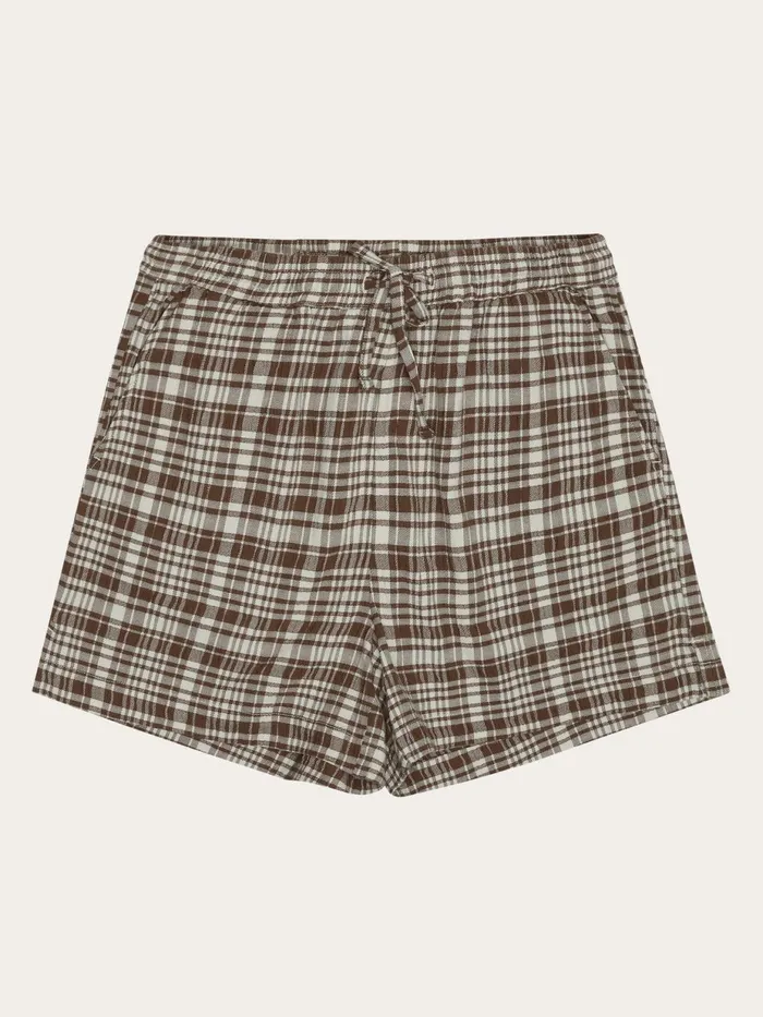 KnowledgeCotton Apparel Shorts POSEY Wide Midrise Check Seersucker Shorts Gotsvegan 8211 Women KnowledgeCotton Apparel Shorts POSEY Wide Midrise Check Seersucker Shorts Gotsvegan 8211 Women