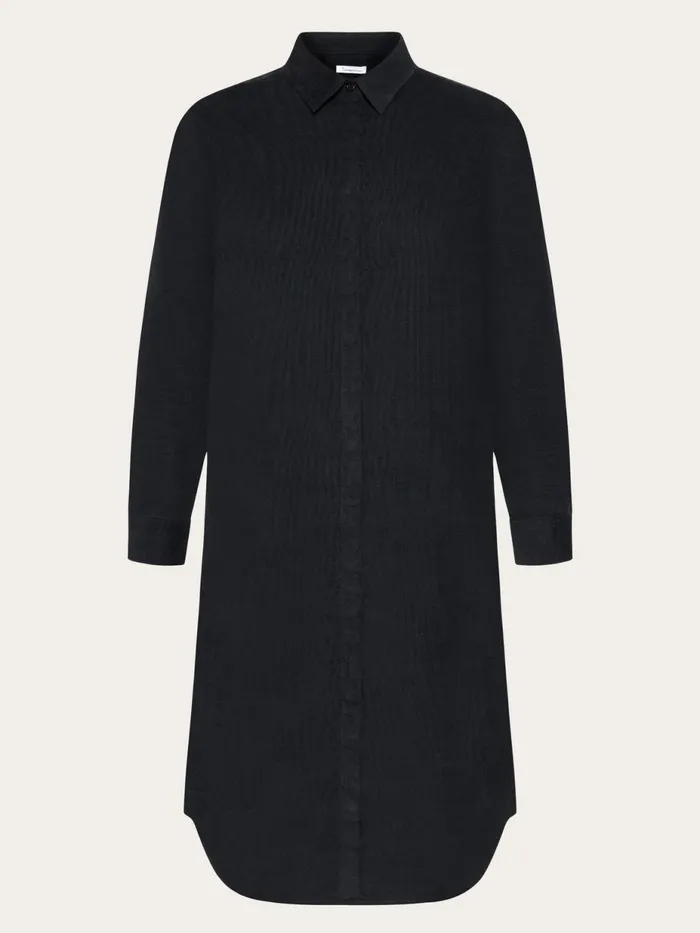 KnowledgeCotton Apparel Skirts And Dresses Corduroy Shirt Dress Black Jet 8211 Women KnowledgeCotton Apparel Skirts And Dresses Corduroy Shirt Dress Black Jet 8211 Women