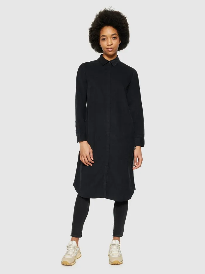 KnowledgeCotton Apparel Skirts And Dresses Corduroy Shirt Dress Black Jet 8211 Women KnowledgeCotton Apparel Skirts And Dresses Corduroy Shirt Dress Black Jet 8211 Women