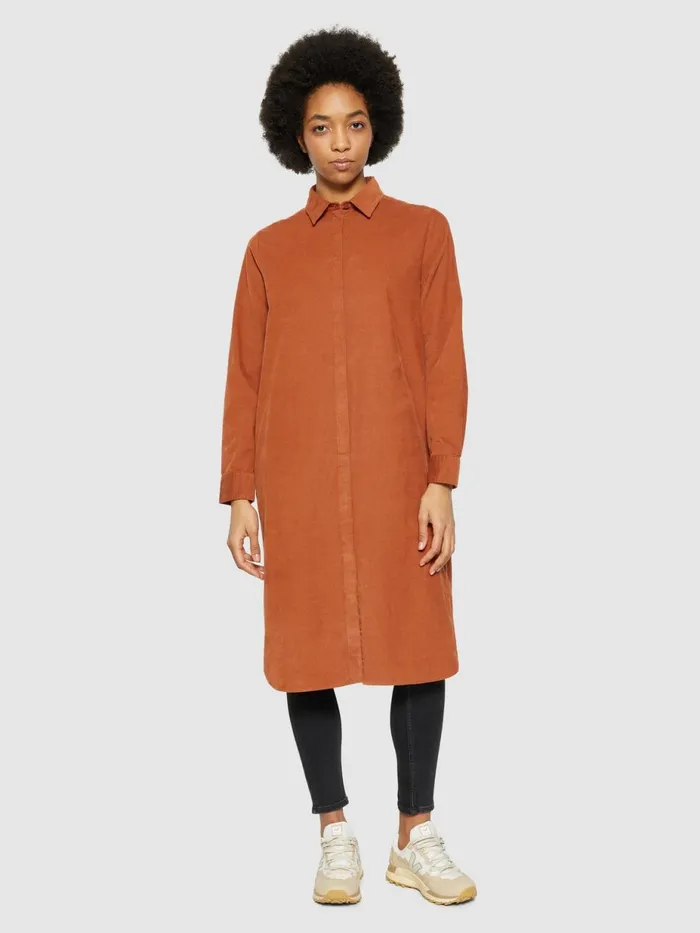 KnowledgeCotton Apparel Skirts And Dresses Corduroy Shirt Dress Mocha Bisque 8211 Women