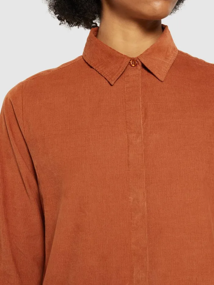 KnowledgeCotton Apparel Skirts And Dresses Corduroy Shirt Dress Mocha Bisque 8211 Women
