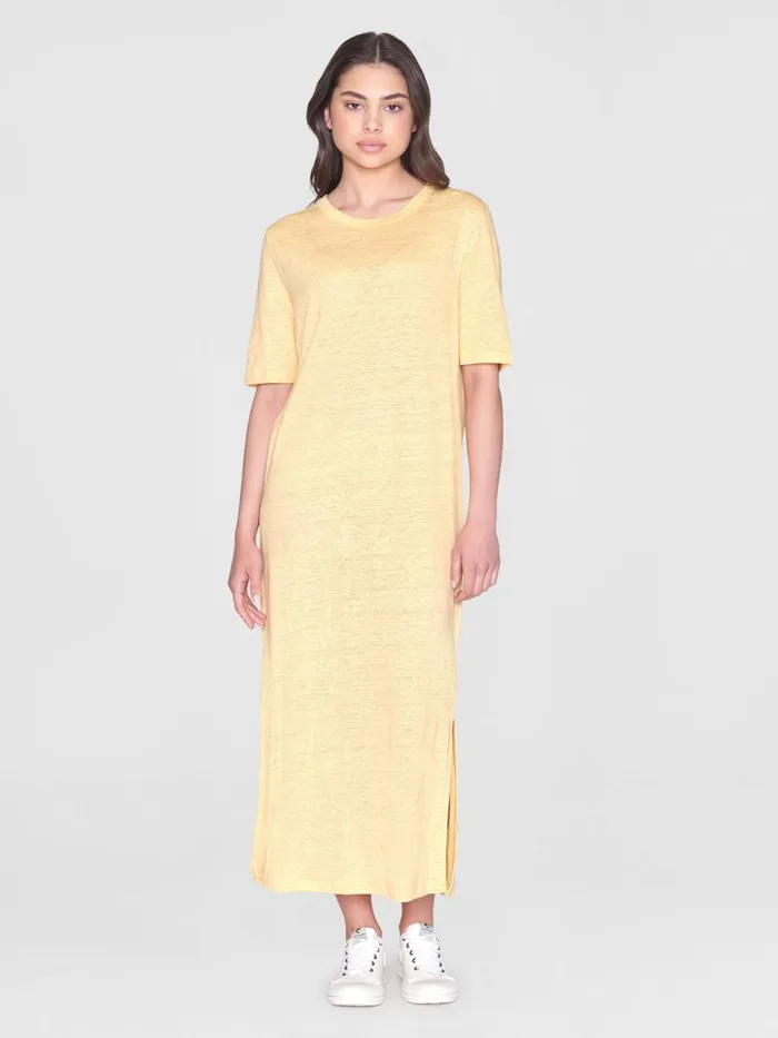 KnowledgeCotton Apparel Skirts And Dresses Linen Short Sleeved Tshirt Dress Impala 8211 Women